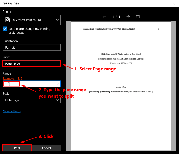 split pdf in microsoft edge