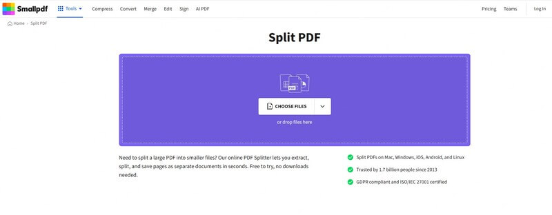smallpdf split pdf