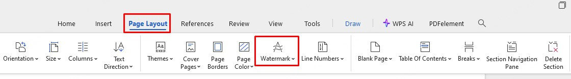 how to add watermark in word