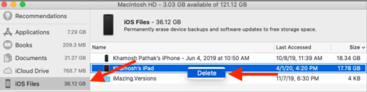 delete backups on mac delete