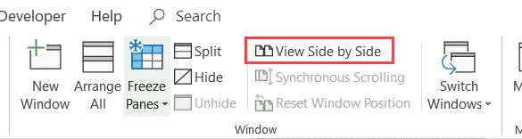 click on the view side by side option