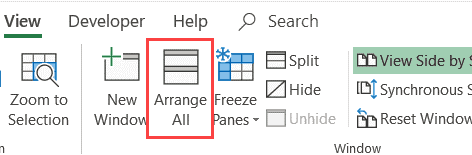 select the arrange all option