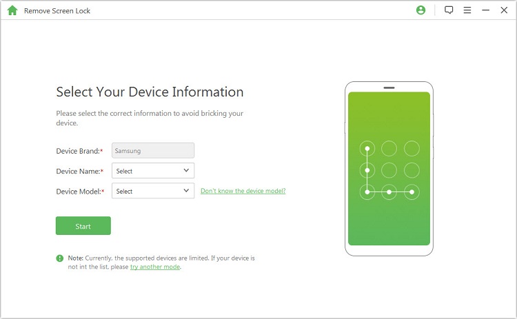 select your device information