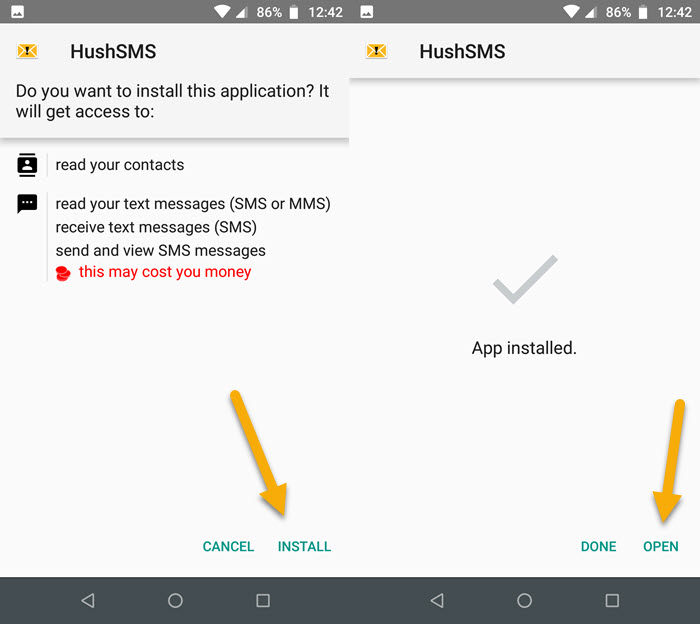 download and install HushSMS FRP APK