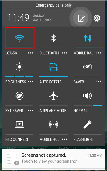 open HTC quick settings