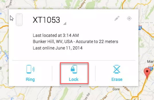 unlock via android device manager