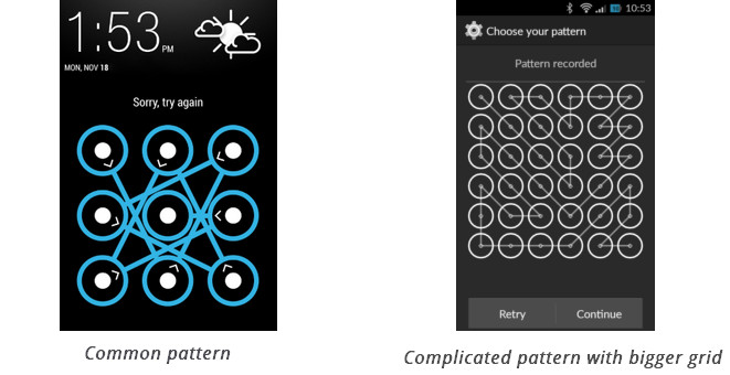 Android pattern screen lock