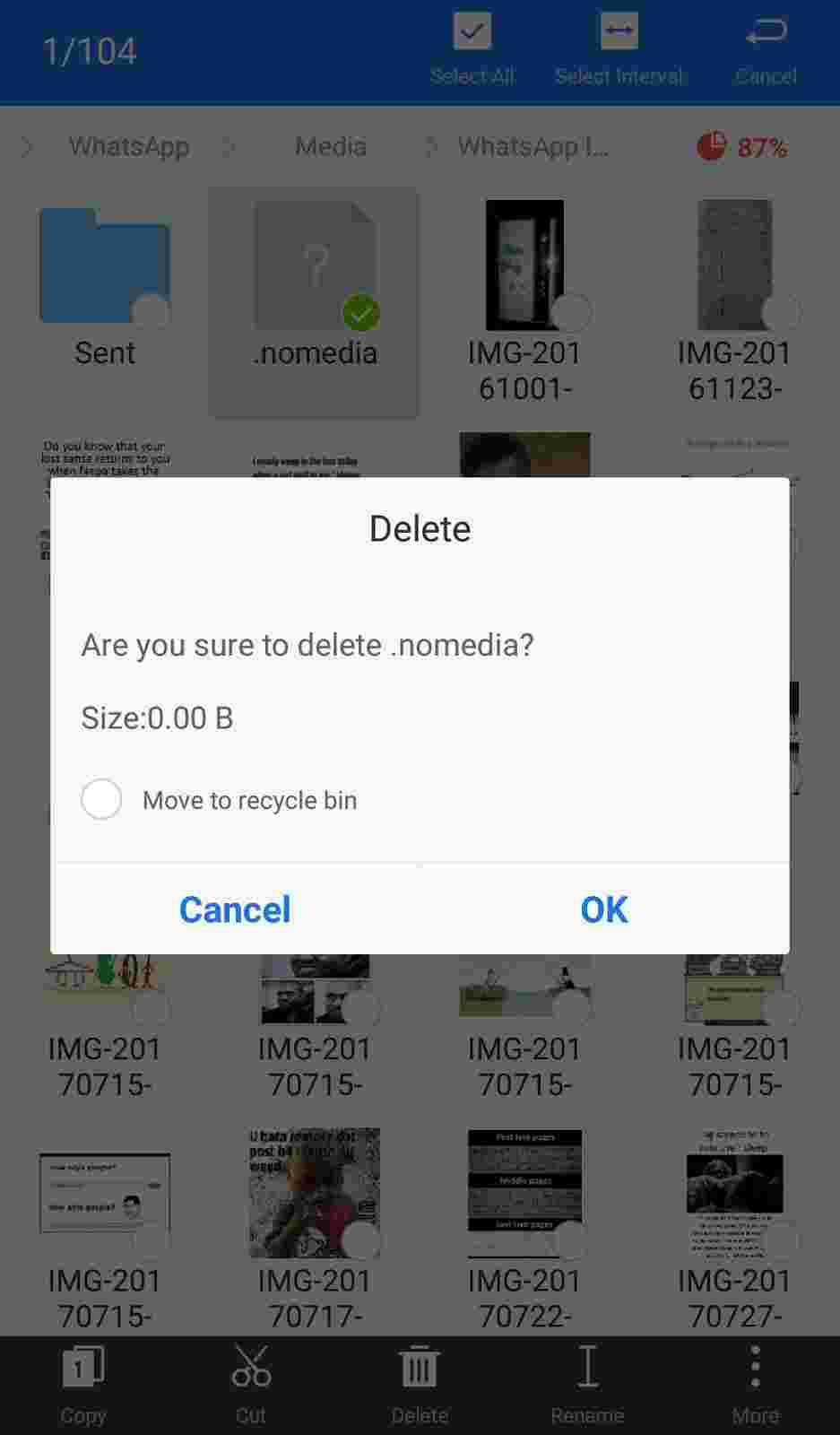 delete .nomedia file on android