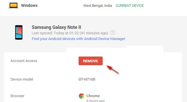 Remove Google account from Android phone to quit Google service on the phone