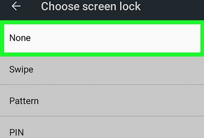 Disable lock screen on Android step 4