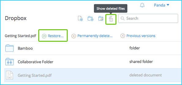 recover word document from dropbox