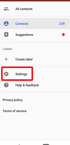 export contacts on android from google account