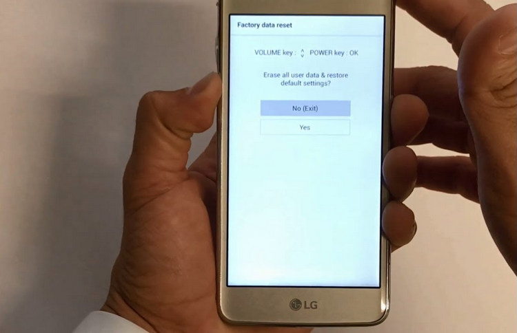 Factory reset LG phone