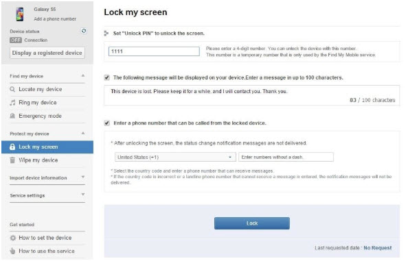 unlock screen lock via find my mobile