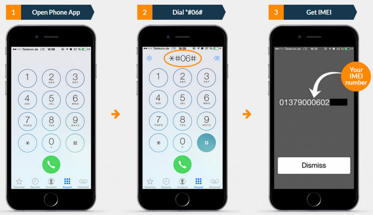 find your imei code