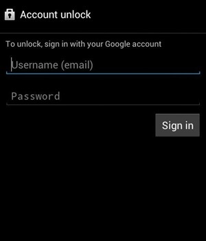 unlock with google account 