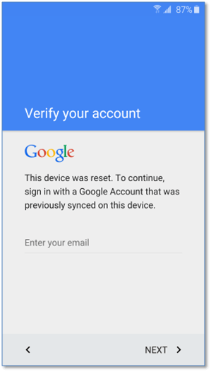 verify google account