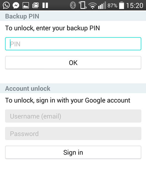 Use Google Account to Unlock