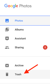google photo trash folder