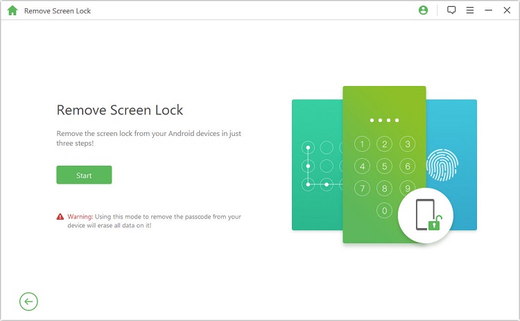 start to unlock pattern lock on android device