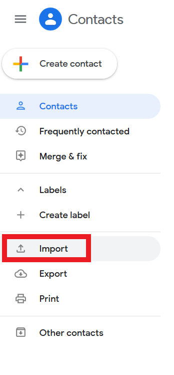 import contact from gmail