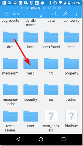 select the misc folder