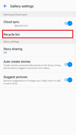 recover data from samsung cloud recycle bin
