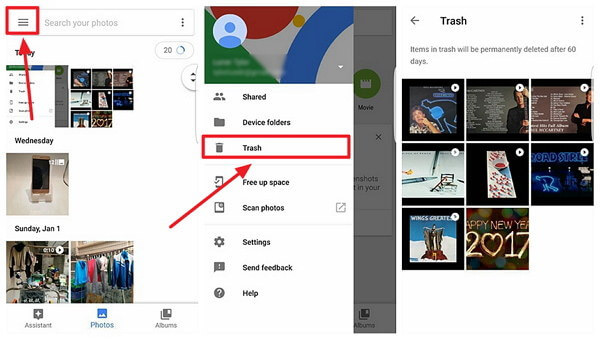 recover deleted screenshots from google photos