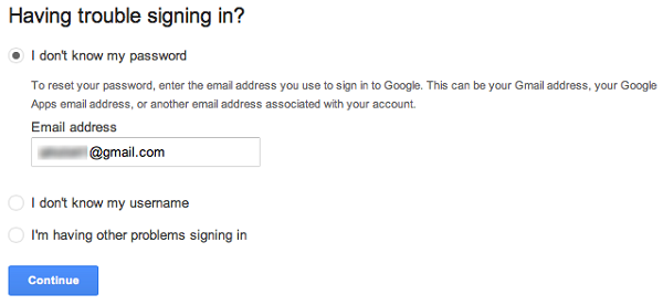 having trouble signing in