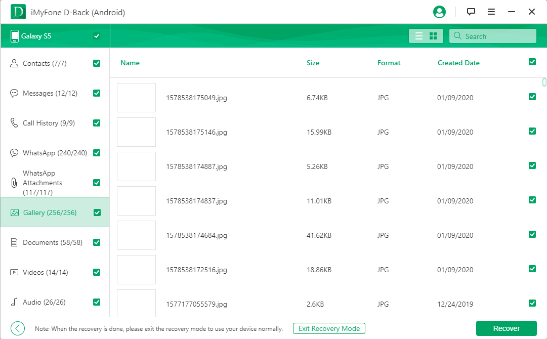 recover data on Android via d-back for Android 