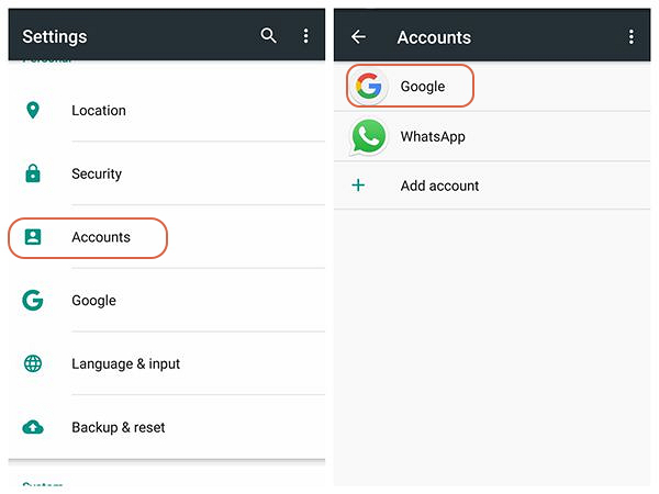 remove google account on your device