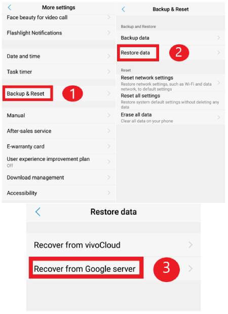 restore data from google drive