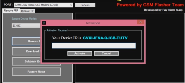 Samsung FRP Bypass Tool Activation key