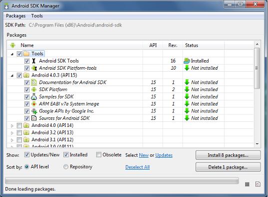 android sdk manager