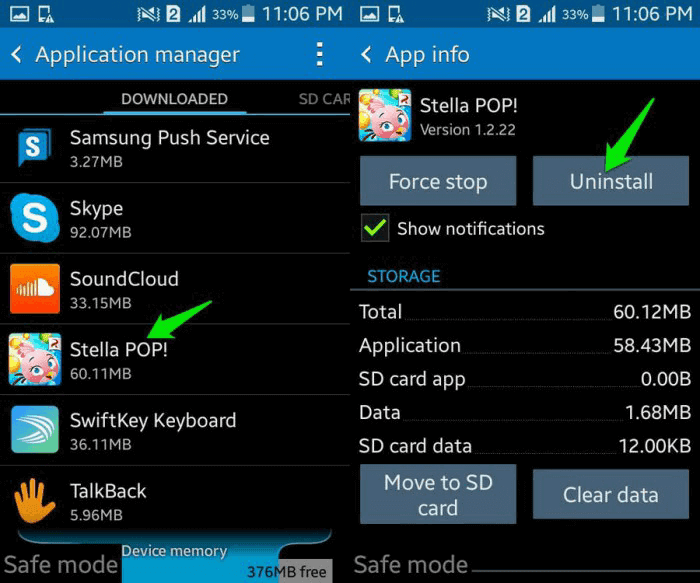 uninstall app from android