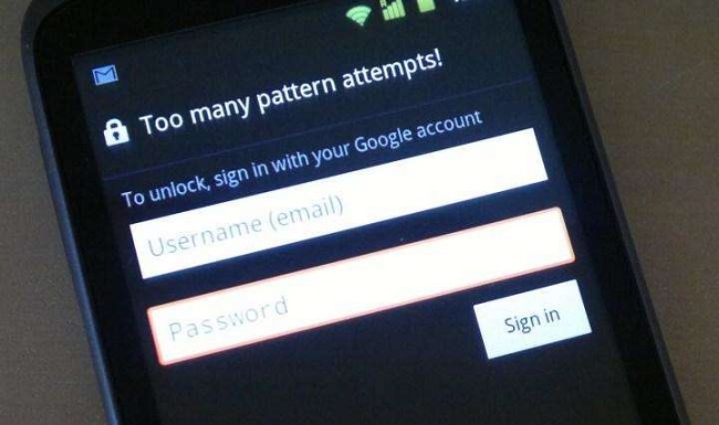 unlock Android pin with google account