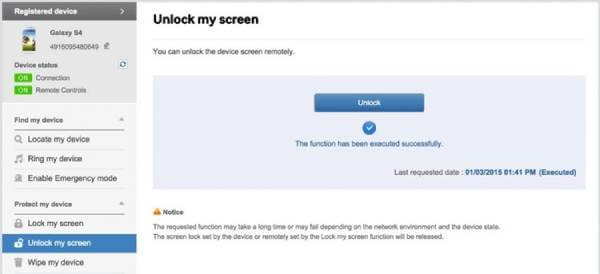 unlock samsung screen