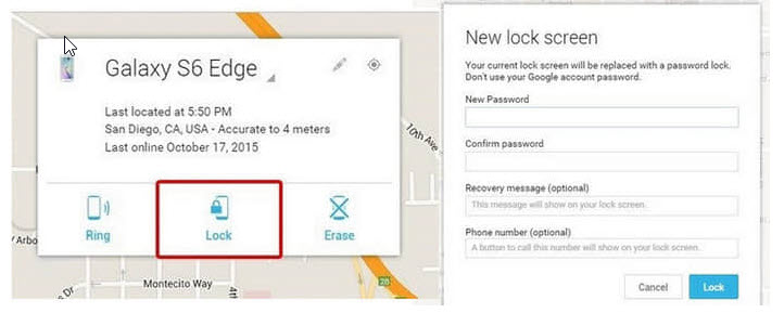Unlock Android screen lock with Android Device Manger unlock function