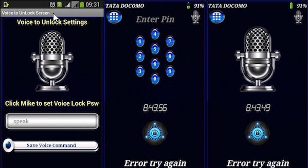 voice to unlock screen