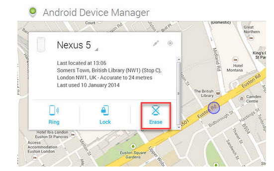 android device manager erase