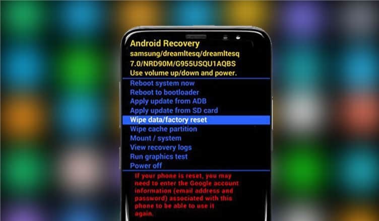 wipe data factory reset s8