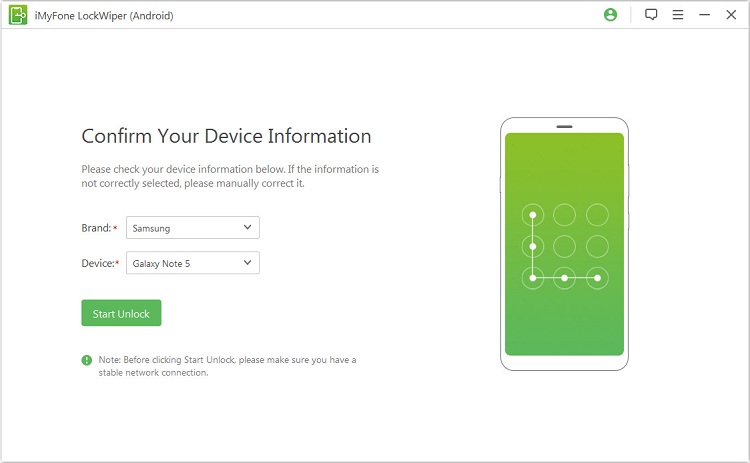 confirm your device information to unlock