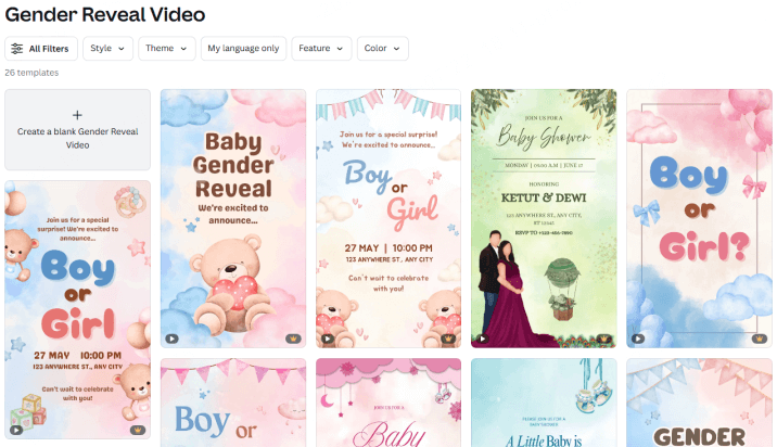 canva gender reveal