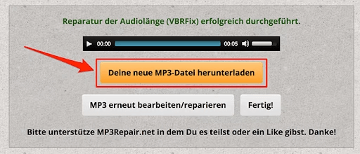 click deine on mp3repair