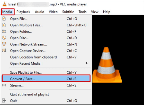 click media on vlc