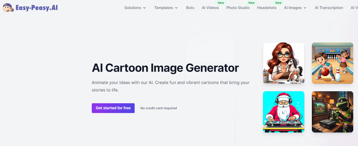 easy-peasy.ai cartoon image generator