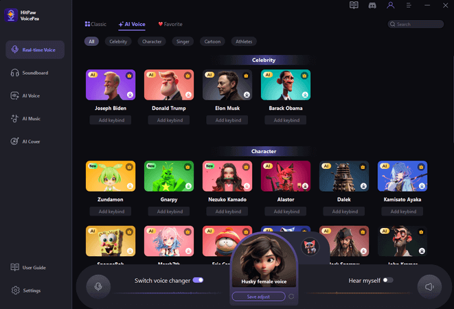 hitpaw voicepea ai voice generator cartoon​