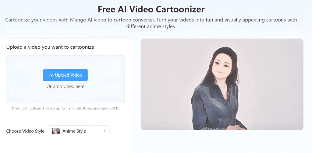 mango ai video cartoonizer