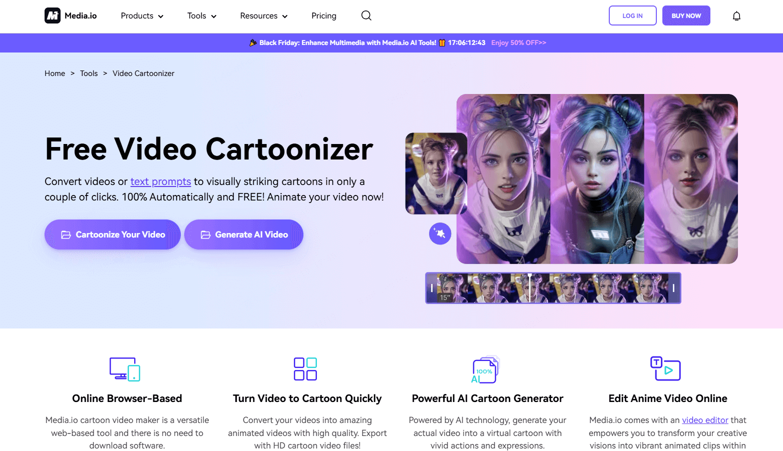 media.io video to anime converter