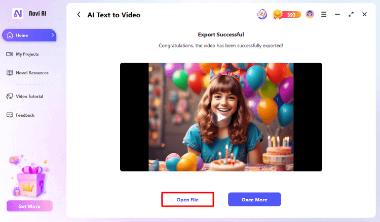 open birthday video file